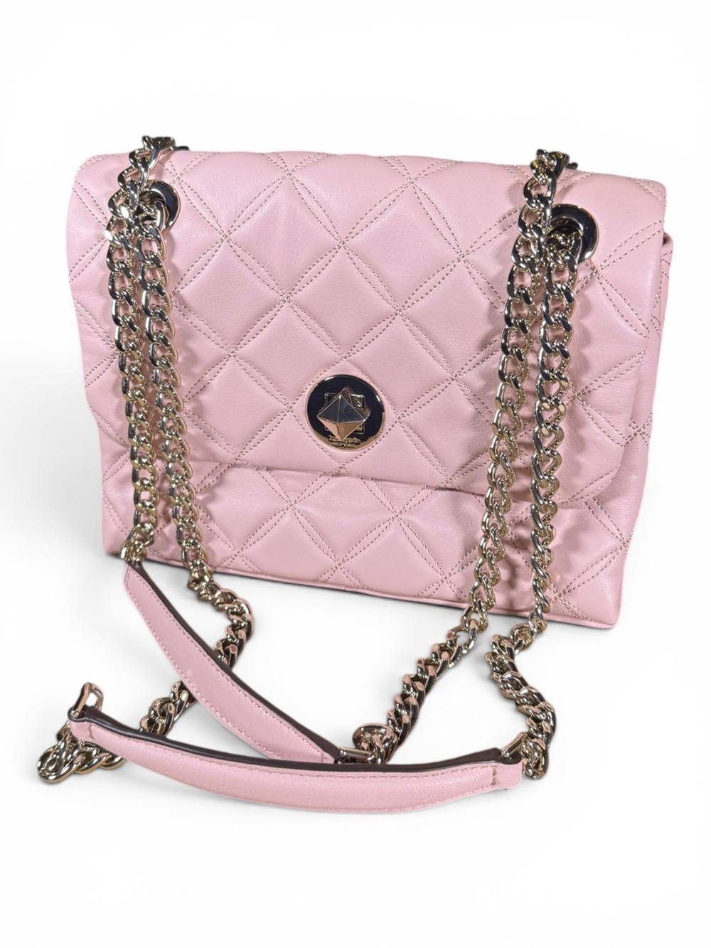 kate spade Quilted Light Pink Chain Shoulder Bag